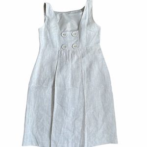 Talbots Irish Linen button back dress natural 4P